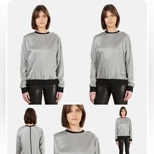 ALEXANDER WANG - Grey Silk Sweatshirt Size 6  Back Zipper